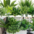 18Pcs Outdoor Artificial Boxwood UV Resistant Fake Stems Plants, Faux Plastic Greenery for Indoor Outside Hanging Plants Garden Porch Window Box Home Wedding Farmhouse Décor