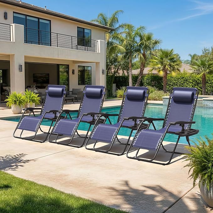 Homall Zero Gravity Chair Patio Folding Lawn Outdoor Lounge Gravity Camp - Image 2