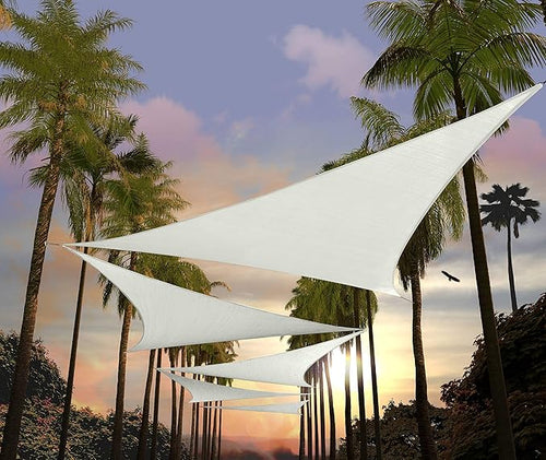 Amgo Custom Size 14' x 14' x 14' White Triangle Sun Shade Sail Order to Make by Amgo