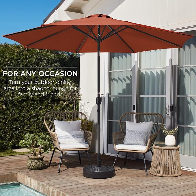 Best Choice Products 10ft Outdoor Table Compatible Steel Polyester Market Patio - Image 3