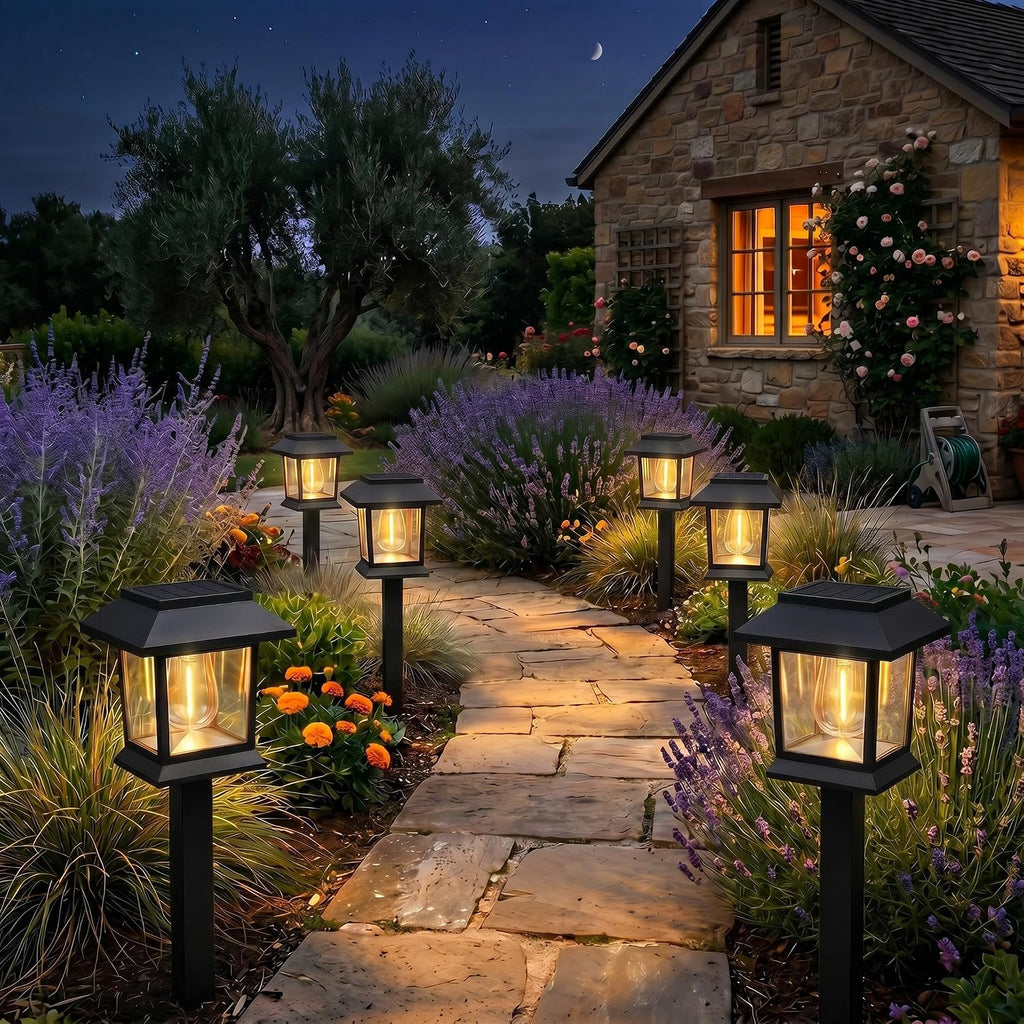 Benany Solar Outdoor Lights, 12 Pack Solar Pathway Lights Waterproof, Landscape Lighting for Path Walkway Lawn Garden Yard Outside Décor, Black