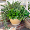 Artificial Plants Faux Greenery for Outdoor Porch Planter Summer Decor | Fake Realistic UV Resistant Large Shrubs Bushes Green Filler for Outside Front Door Patio Decoration, 8 Bundles