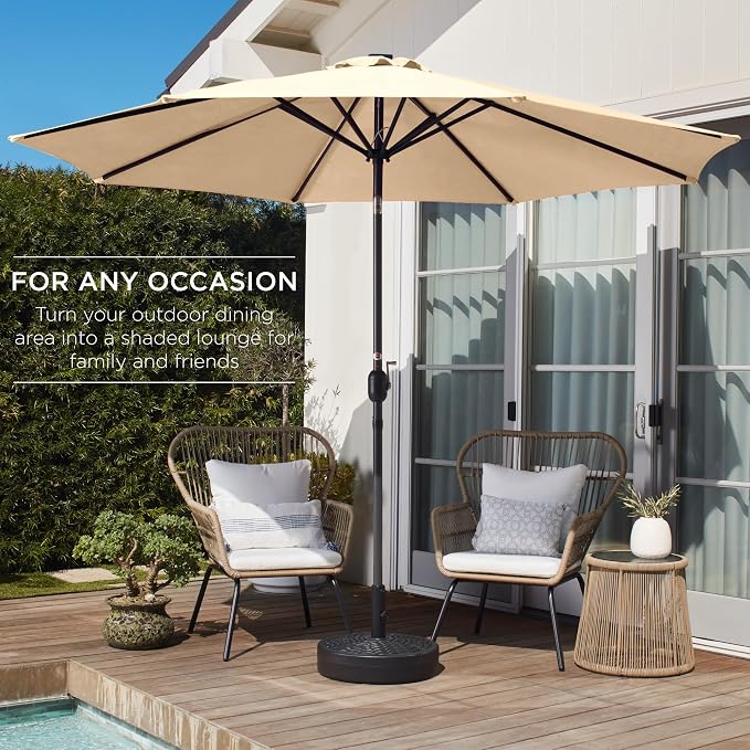Best Choice Products 10ft Outdoor Table Compatible Steel Polyester Market Patio - Image 3