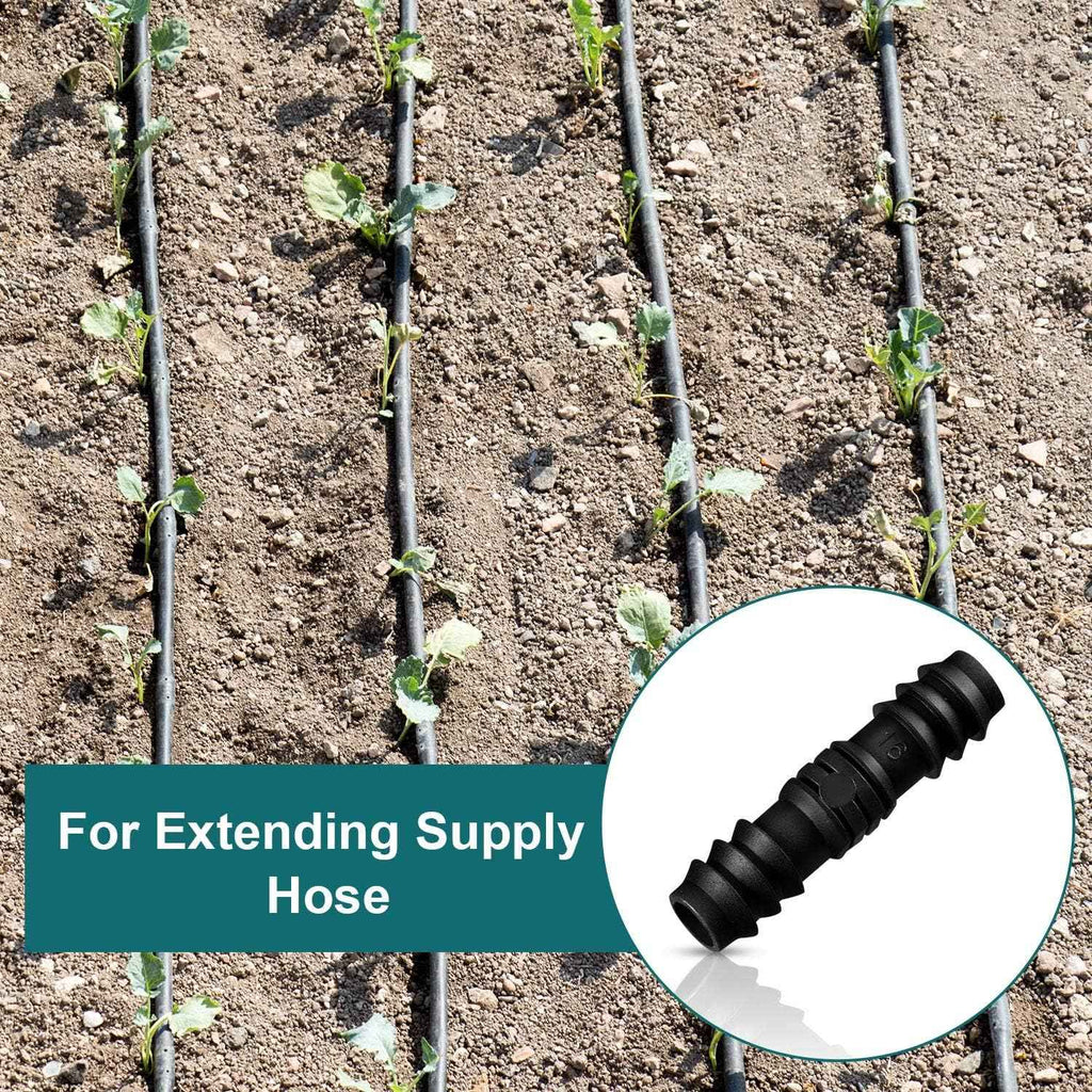 Maitys 8 Pcs 1/2 Inch Soaker Hose Connectors for Drip Irrigation,Elbow | Soaker Hose Repair Kit, Barb Inline Coupler, Plastic Durable, Fits Pipes with an Inner Diameter of 13 Mm, Easy to Install