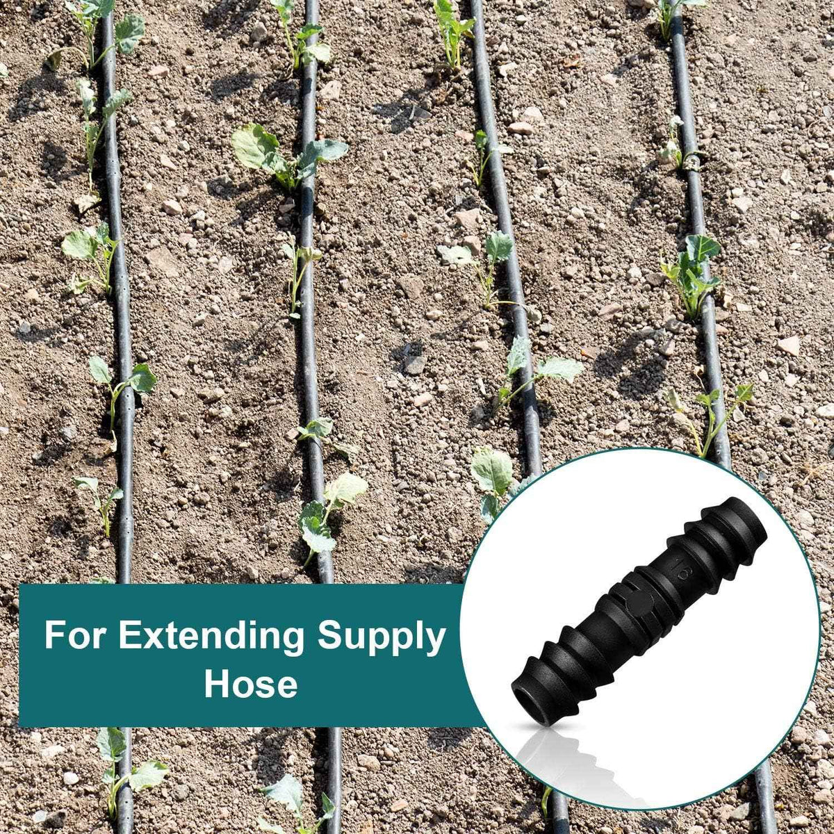Maitys 8 Pcs 1/2 Inch Soaker Hose Connectors for Drip Irrigation,Elbow | Soaker Hose Repair Kit, Barb Inline Coupler, Plastic Durable, Fits Pipes with an Inner Diameter of 13 Mm, Easy to Install
