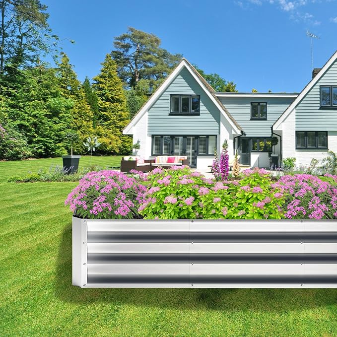 2PCS 8x4x1FT Galvanized Raised Garden Bed, Planter Raised Beds-Metal Garden Box - Image 8