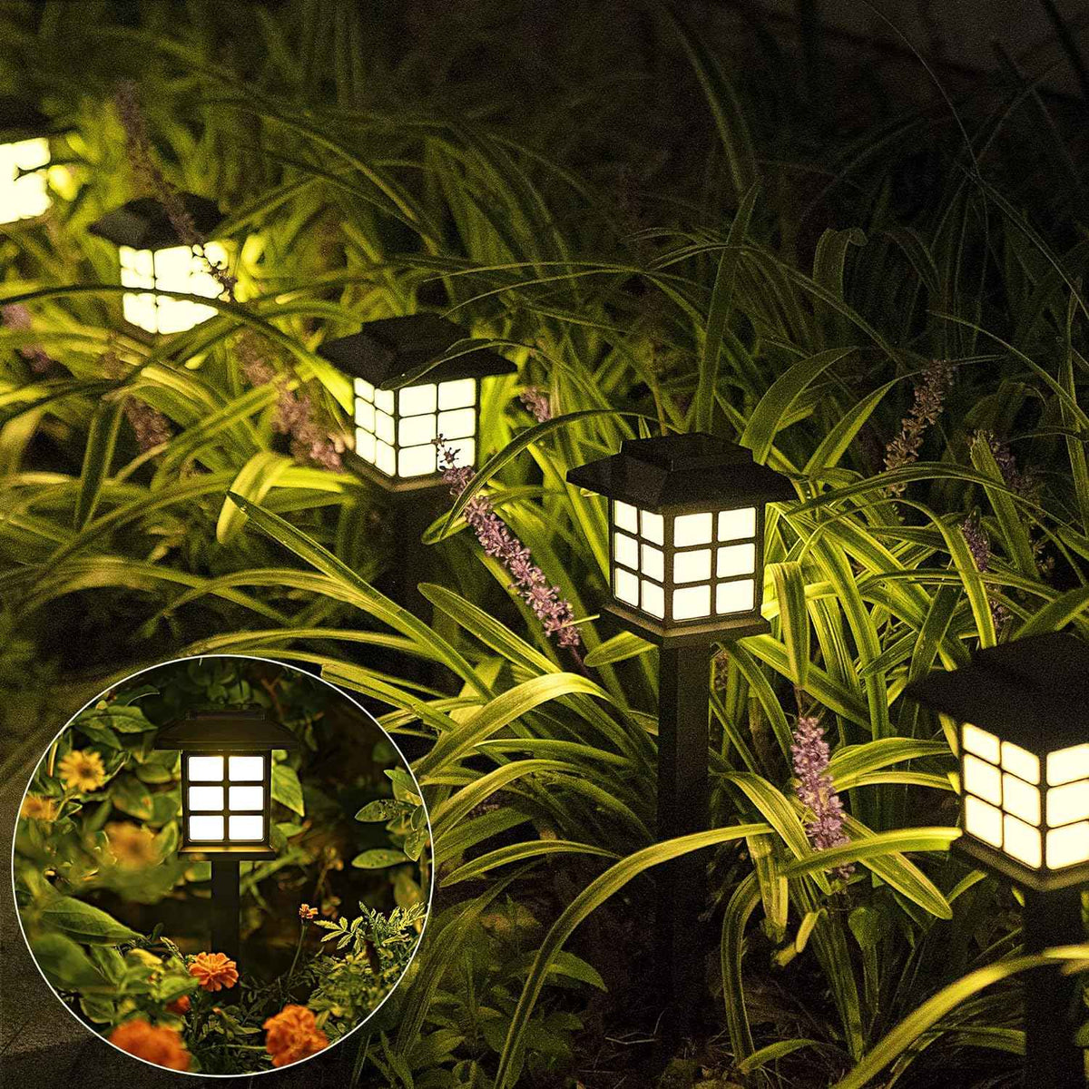 SOLPEX Solar Lights Outdoor Pathway Walkway Garden Solar Light Outside 12Pc | Warm White, Solar Powered, Waterproof, Landscape, Garden Yard Driveway Walkway Decoration, lámparas Solares Para Exteriores