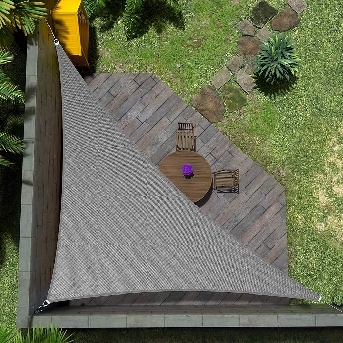 Amgo Custom Size 16' x 18' x 24.1' Grey Right Triangle Sun Shade Sail Order to by Amgo