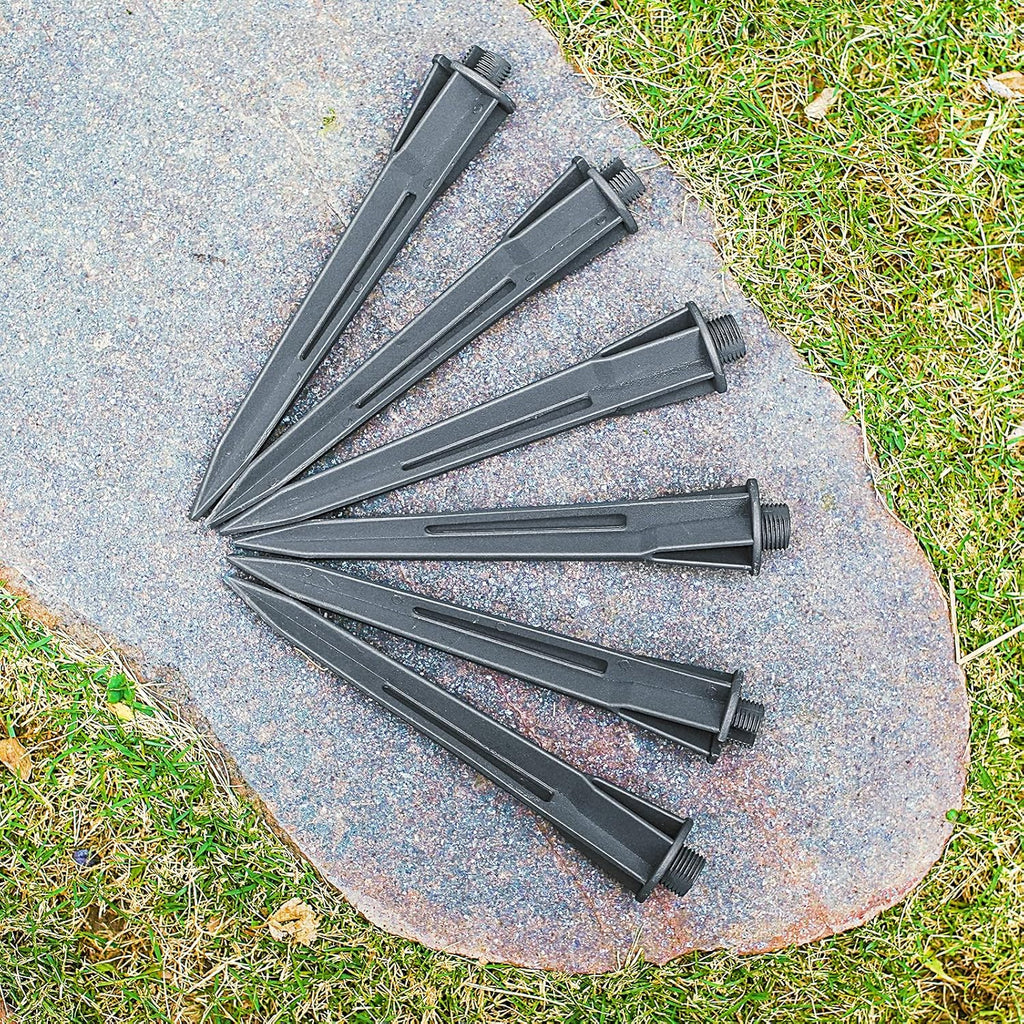 VENUS MANUFACTURING 6pcs 8.75” Landscape Lighting Metal Stakes 3/4 NPSM (0.77'' Thread Diameters) Path Light Replacement Ground Spikes Fit Malibu Outdoor Pathway Light & Spotlight/Floodlight Lights