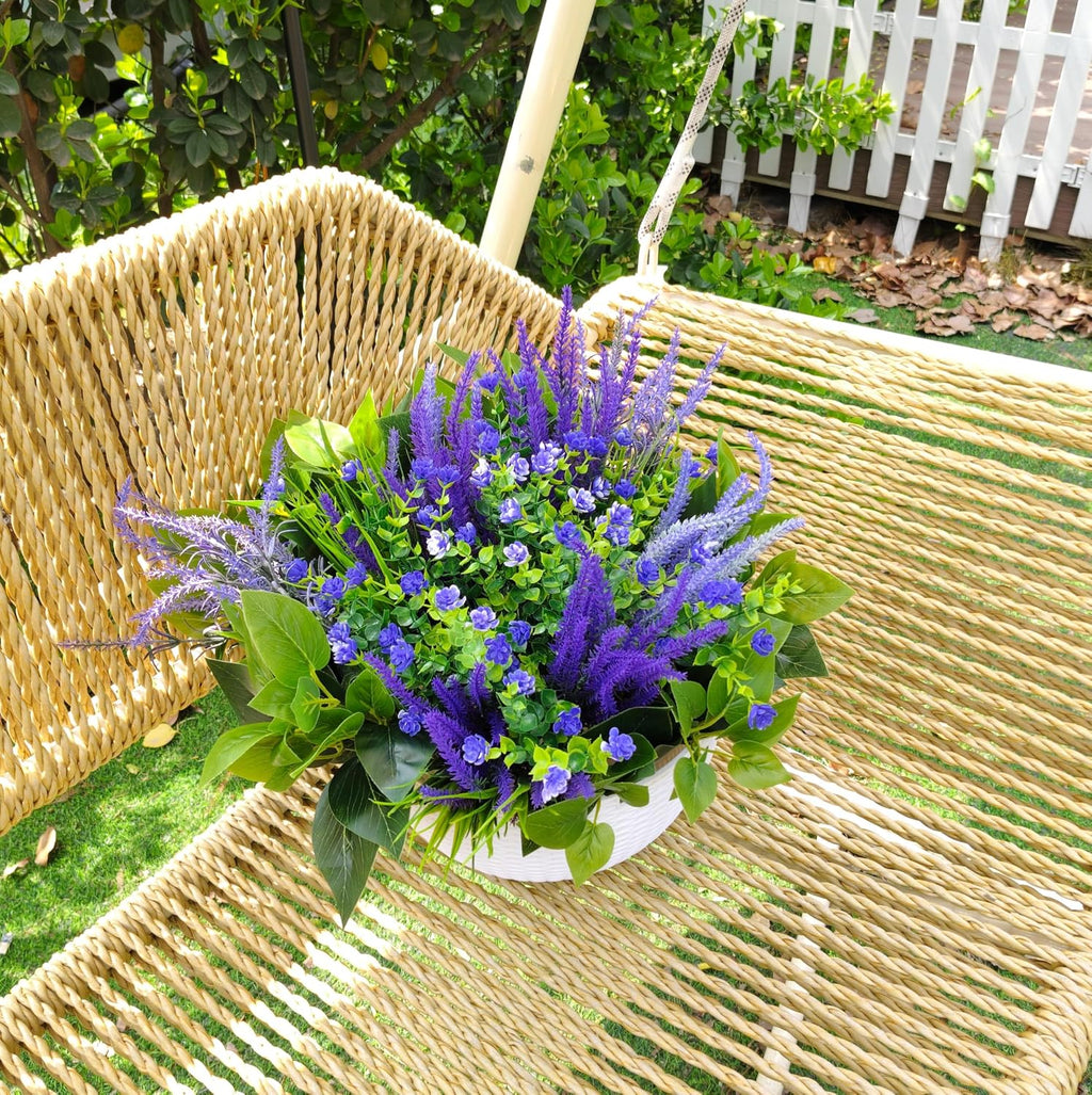 LUNETH 18PCS Artificial Plants for Outdoor Decor Fake Plants Realistic Faux Greenery & Flowers Fake Plastic Leaves with Stems Artificial Outdoor Bushes for Garden Porch and Patio UV Resistant