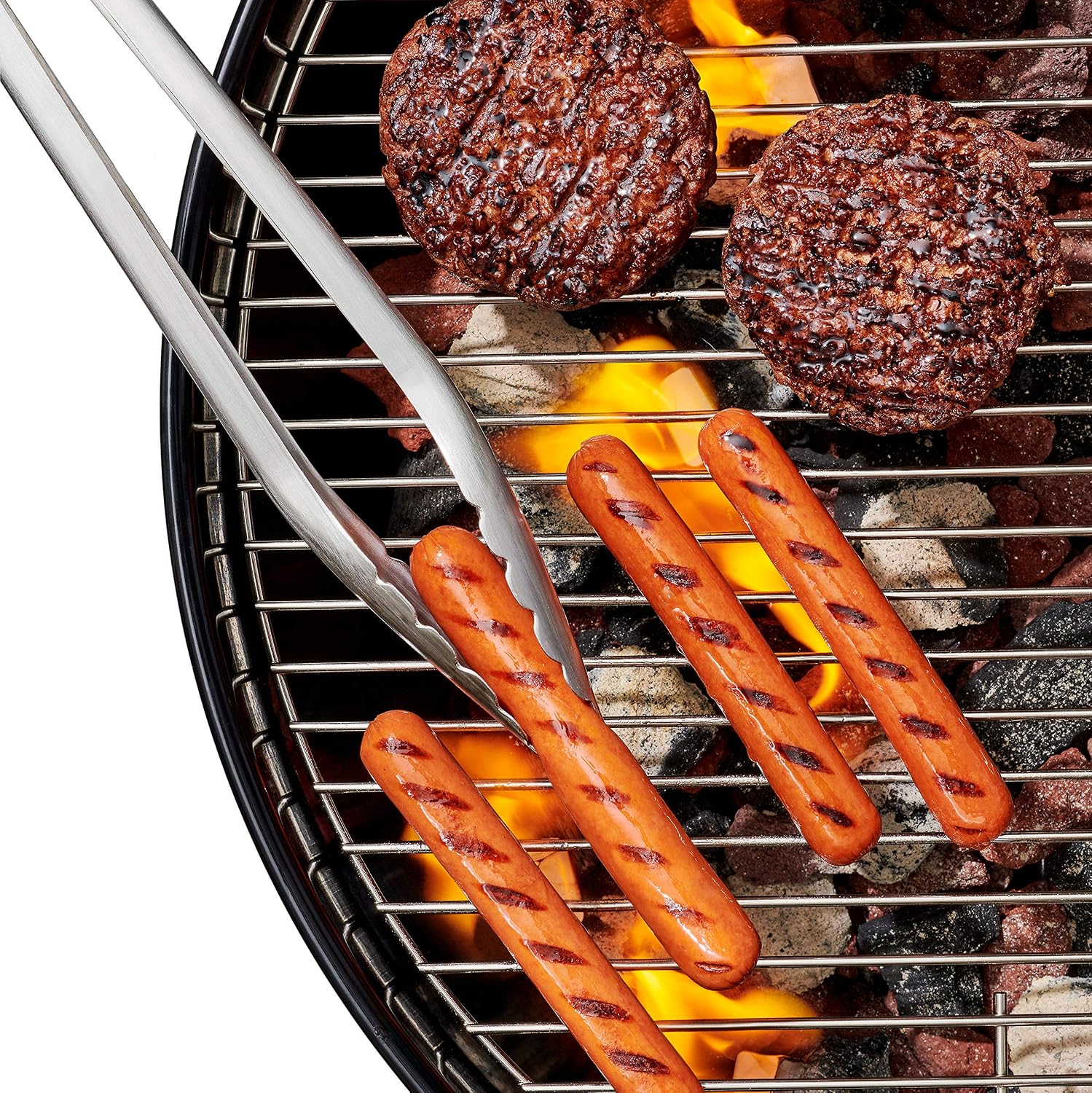 OXO Outdoor Grilling Turner and Tongs Set | Grilling Spatula and Tongs, Beveled Head Slides Under Food, Non-Slip Grip, Hanging Ring, Ideal for Grilling & BBQ