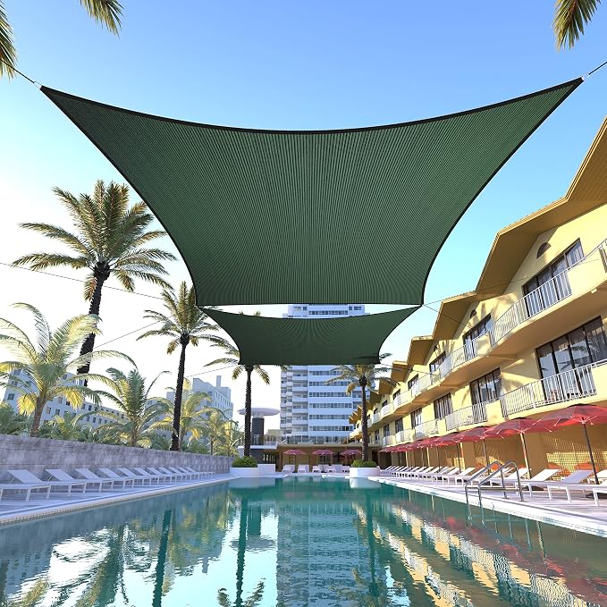 ColourTree TAPR1616 Custom Size 16' x 24' Green Sun Shade Sail Canopy UV Block by ColourTree