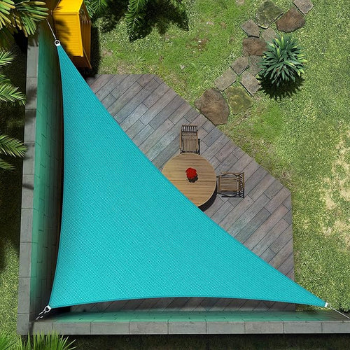 Amgo Custom Size 20' x 24' x 31.2' Turquoise Triangle Sun Shade Sail Order to by Amgo