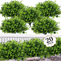 ColoPlay 20 Bundles Artificial Greenery Boxwood Plants, Fake Outdoor Plants | Artificial Plants Outdoor/Indoor, Fake Plant for Ouside Garden Porch, Window Box, Home Wedding, Farmhouse